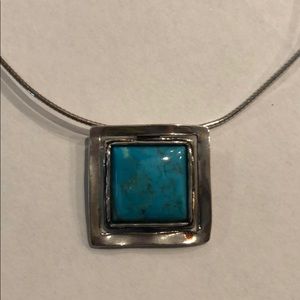 Silpada Square Turquoise Sterling Silver Necklace
